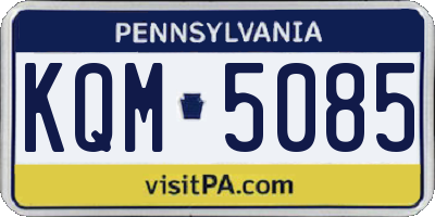 PA license plate KQM5085