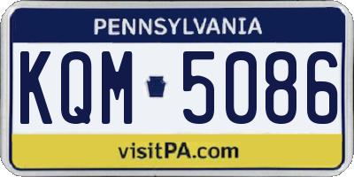 PA license plate KQM5086
