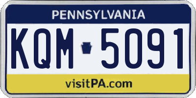PA license plate KQM5091