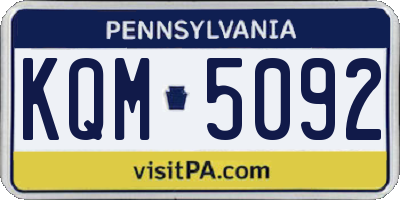 PA license plate KQM5092