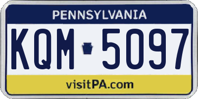 PA license plate KQM5097