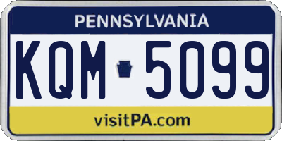 PA license plate KQM5099