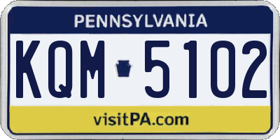 PA license plate KQM5102