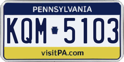 PA license plate KQM5103
