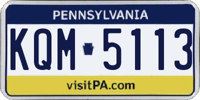 PA license plate KQM5113