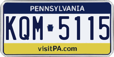 PA license plate KQM5115