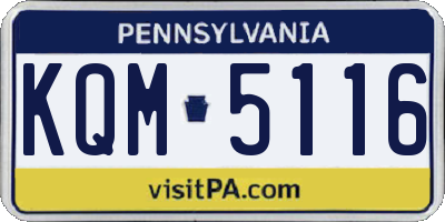 PA license plate KQM5116