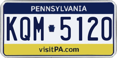 PA license plate KQM5120
