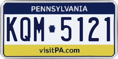 PA license plate KQM5121