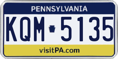 PA license plate KQM5135