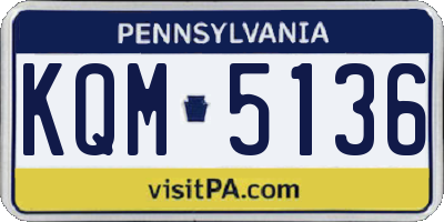PA license plate KQM5136