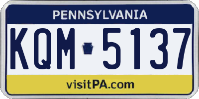 PA license plate KQM5137