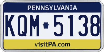 PA license plate KQM5138