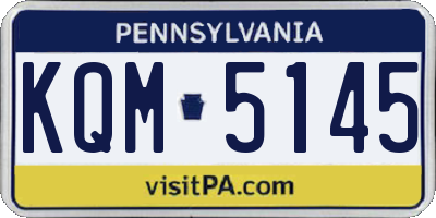 PA license plate KQM5145