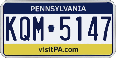 PA license plate KQM5147