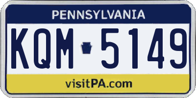 PA license plate KQM5149