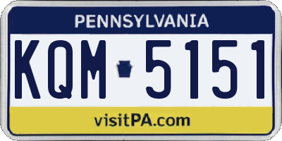 PA license plate KQM5151