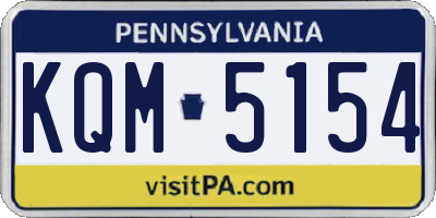 PA license plate KQM5154