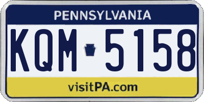 PA license plate KQM5158