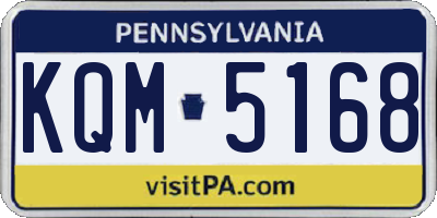 PA license plate KQM5168