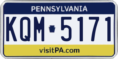 PA license plate KQM5171