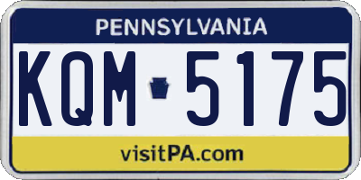 PA license plate KQM5175