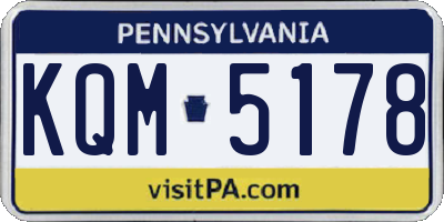 PA license plate KQM5178