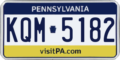 PA license plate KQM5182