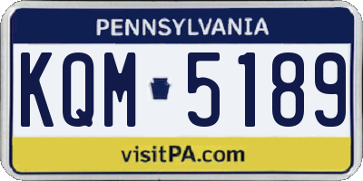 PA license plate KQM5189