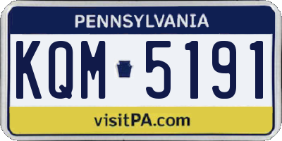 PA license plate KQM5191