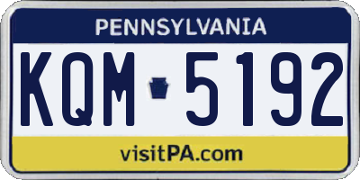 PA license plate KQM5192