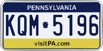 PA license plate KQM5196