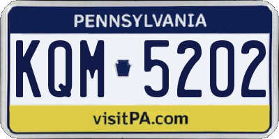 PA license plate KQM5202
