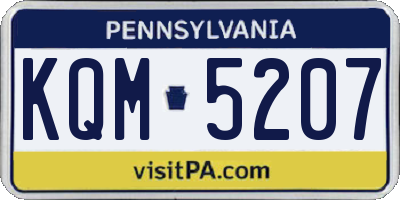 PA license plate KQM5207