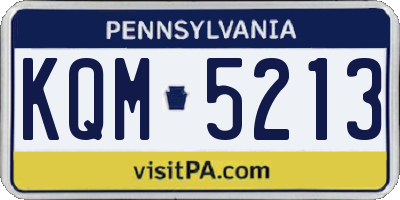 PA license plate KQM5213