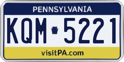 PA license plate KQM5221