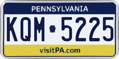 PA license plate KQM5225