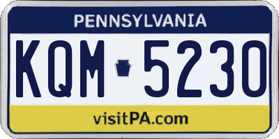 PA license plate KQM5230