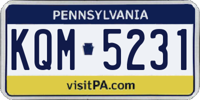 PA license plate KQM5231