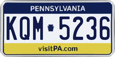 PA license plate KQM5236