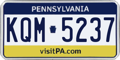 PA license plate KQM5237