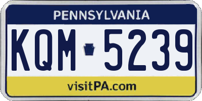 PA license plate KQM5239