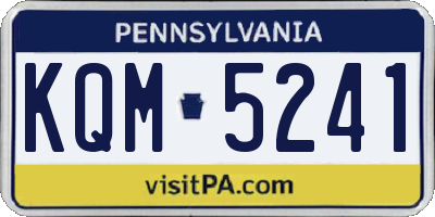 PA license plate KQM5241