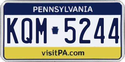 PA license plate KQM5244
