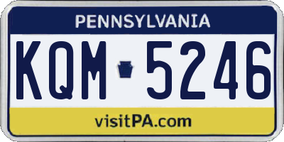 PA license plate KQM5246