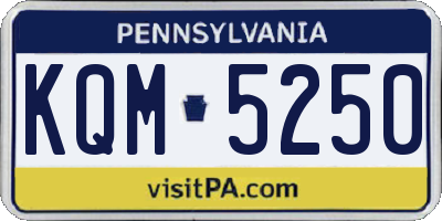 PA license plate KQM5250