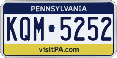 PA license plate KQM5252