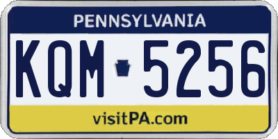 PA license plate KQM5256