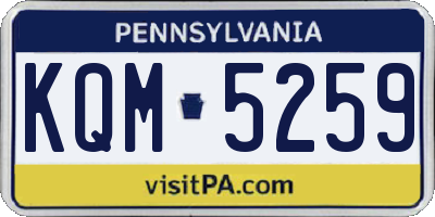 PA license plate KQM5259
