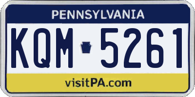PA license plate KQM5261